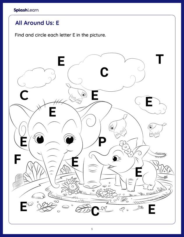 Letter e educational resources for kids online splashlearn