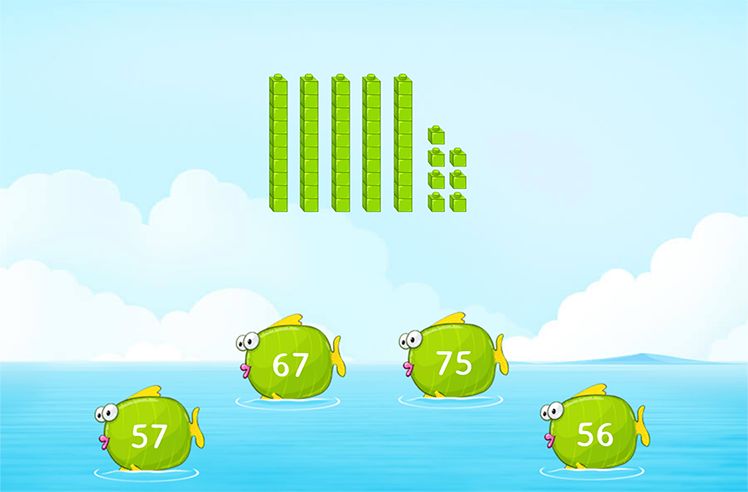 Place Value game for 1: Finding the Number Using Base 10 Blocks